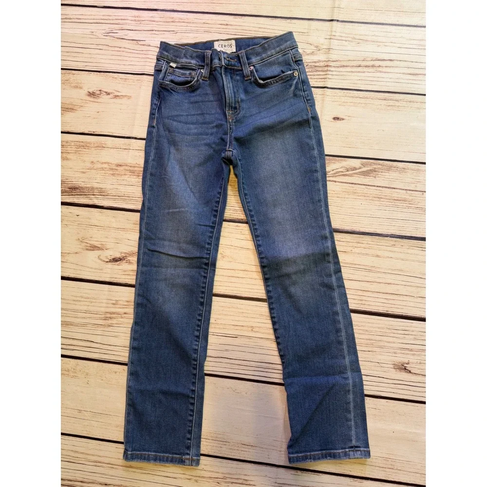 Ceros Jeans Boys Slim Straight Leg Medium Wash Denim Blue Jeans Size 12